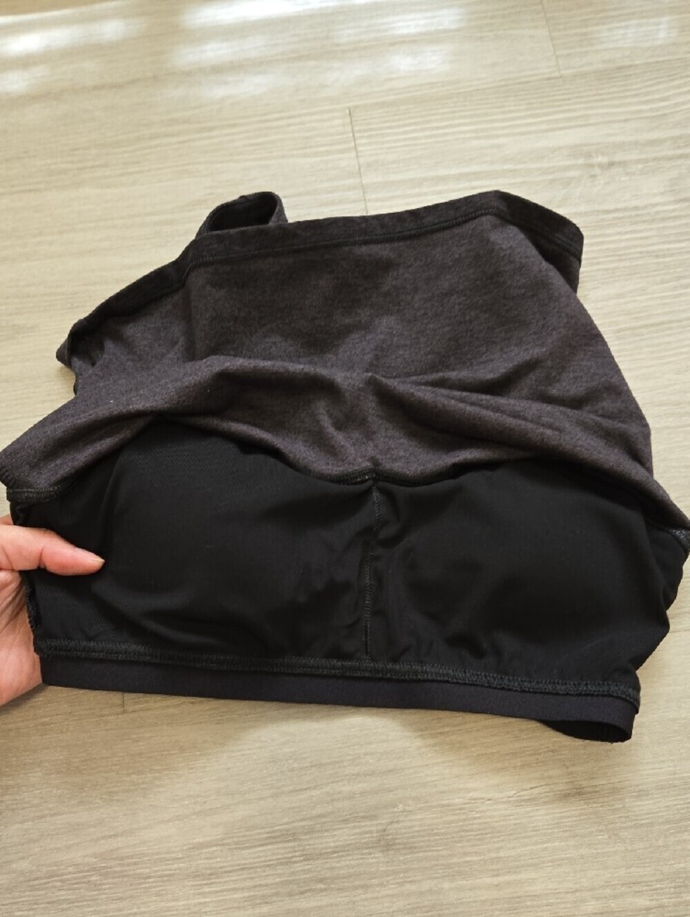Fabletics Women's Dark Heather Charcoal Racerback Sports Bra Top - Picture 4 of 4